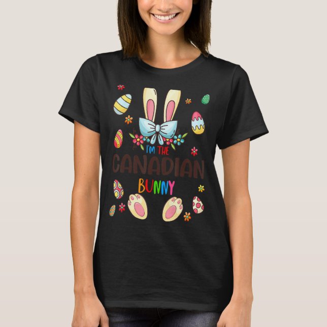 Jag är den kanadensiska Bunny Påsk Day Matching-fa T Shirt (Framsida)