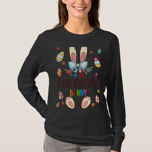 Jag är den kanadensiska Bunny Påsk Day Matching-fa T Shirt (Framsida)