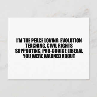 Jag är den liberala du varnades för vykort