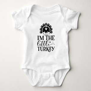 Jag är den lilla kalkon-typografin baby bodysuit t shirt