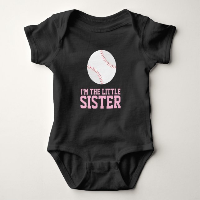 "Jag är den lilla syster" Baseball Jersey Number T Shirt (Framsida)