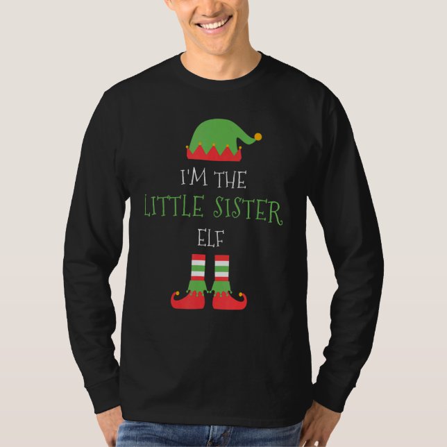 Jag är den lilla syster Elf-julfamiljen Matchin T Shirt (Framsida)