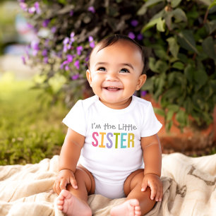 Jag är den lilla syster Modern Colorful Girl T Shirt