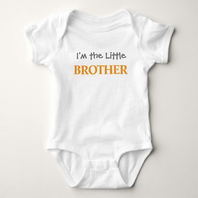 Jag är den lille brodern Modern orange pojkes baby T Shirt (Framsida)