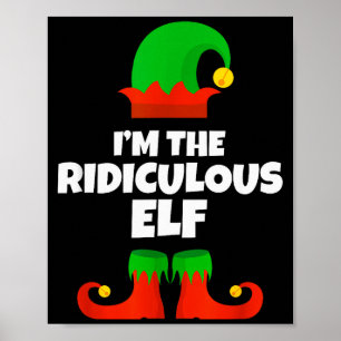 Jag är den löjliga älvfamiljens pyjamas jul kul poster