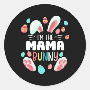 Jag är den mamma kanin Matchande familj påskfest  Runt Klistermärke