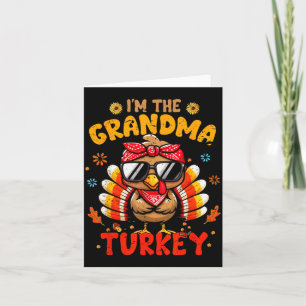 Jag är den mormor kalkon matchande familj tackgivn kort