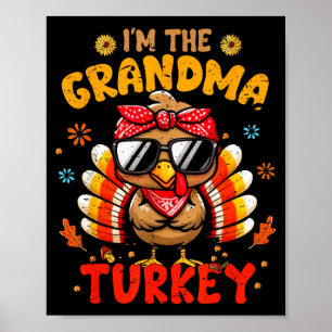 Jag är den mormor kalkon matchande familj tackgivn poster