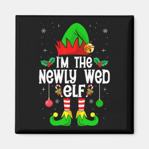 Jag är den nye Wed Elf Bröllop Brudens sida-julen Magnet