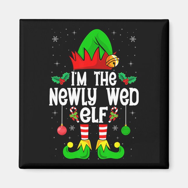 Jag är den nye Wed Elf Bröllop Brudens sida-julen Magnet (Framsidan)