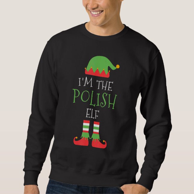 Jag är den polska julfamiljen Matching Group Lång Ärmad Tröja (Framsida)