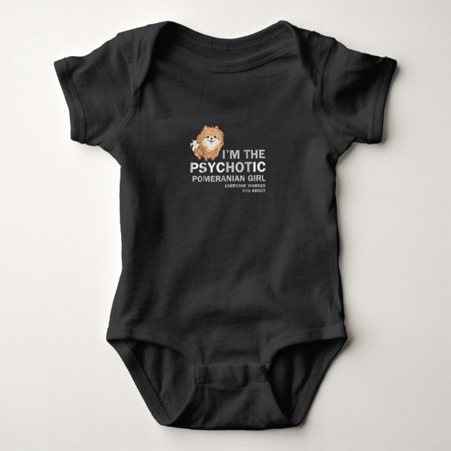 Jag är den psykotiska pomeranianflickan t shirt (Framsida)