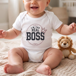 Jag är den riktiga bossbabyroliga matchande mamma t shirt