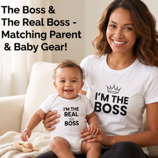 Jag är den riktiga bossbabyroliga matchande mamma t shirt