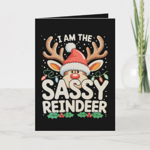Jag Är Den Sassy Ren Jul Familj Xmas Helgkort