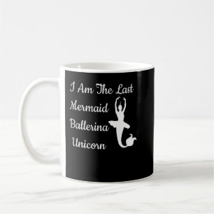 Jag är den sista Sjöjungfrun Ballerina Unicorn Fun Kaffemugg