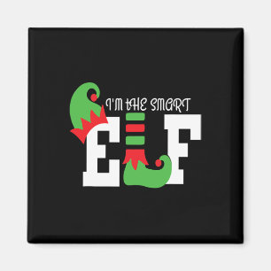 Jag är den smarta Elf-matchande familjens julklapp Magnet