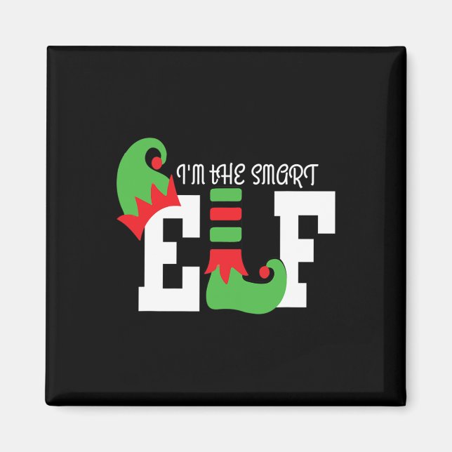 Jag är den smarta Elf-matchande familjens julklapp Magnet (Framsidan)