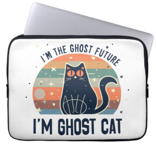 JAG ÄR DEN SPÖKIGA FRAMTIDEN, SPÖK KATT LAPTOP FODRAL