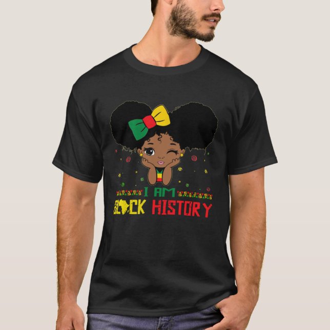Jag är den starka afrikanska drottningflickornas s t shirt (Framsida)