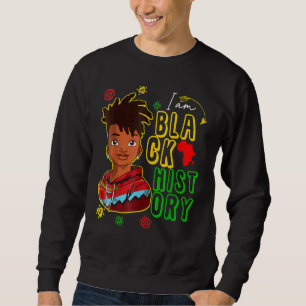 Jag är den starka afrikanska pojkens svarta histor lång ärmad tröja