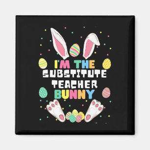 Jag är den substituerade läraren Bunny Funny Rabbi Magnet