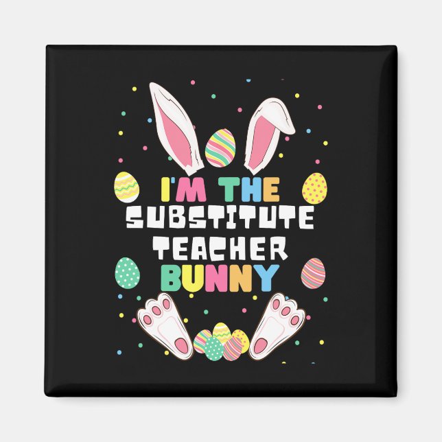 Jag är den substituerade läraren Bunny Funny Rabbi Magnet (Framsidan)
