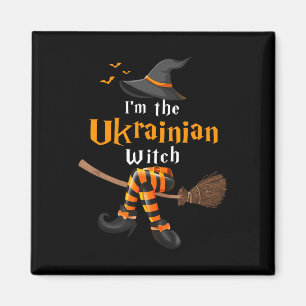 Jag är den ukrainska häxans Halloween-kostym Häxor Magnet