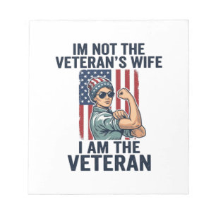 Jag Är Den Veteraniska Patriotiska Kvinnan Veteran Anteckningsblock