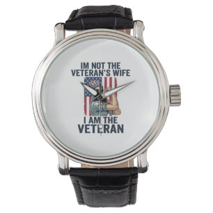 Jag Är Den Veteraniska Patriotiska Kvinnan Veteran Armbandsur