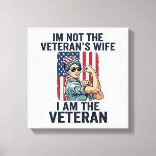 Jag Är Den Veteraniska Patriotiska Kvinnan Veteran Canvastryck