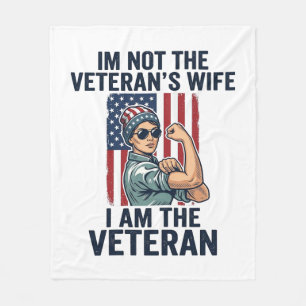 Jag Är Den Veteraniska Patriotiska Kvinnan Veteran Fleecefilt