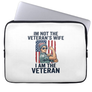 Jag Är Den Veteraniska Patriotiska Kvinnan Veteran Laptop Fodral