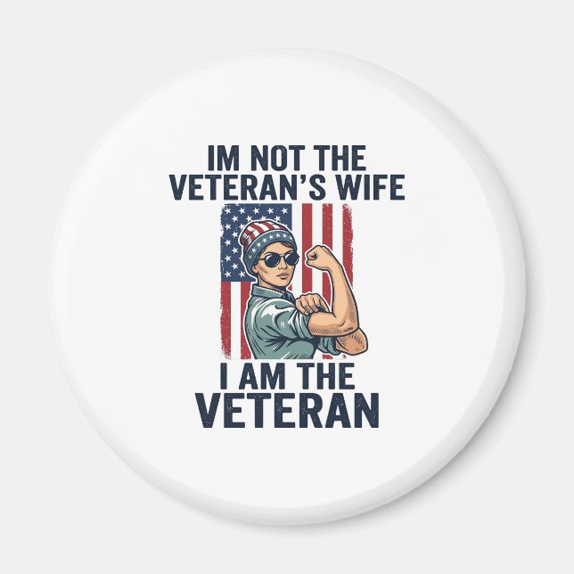 Jag Är Den Veteraniska Patriotiska Kvinnan Veteran Magnet (Framsidan)