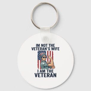 Jag Är Den Veteraniska Patriotiska Kvinnan Veteran Nyckelring