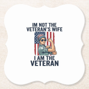 Jag Är Den Veteraniska Patriotiska Kvinnan Veteran Underlägg Papper