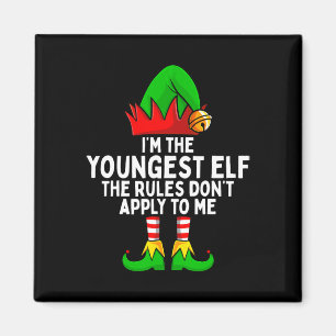 Jag är den yngsta Elf Matching Family-julen Magnet