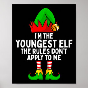 Jag är den yngsta Elf Matching Family-julen Poster