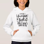 Jag är den yngsta syster Birthday Stepsyster Funny T Shirt<br><div class="desc">JAG ÄR UNGEST SISTER REGLER ÄR INTE TILLÄMPLIG PÅ MIG. Lustigt att säga gåva till syster, styvsyster, syskon, kvinnor, mamma, flickor, toodler, baby. Det här är perfektens gåvogaranti till Syrran, en älskare-present till dig, bästa mamma eller pappa som kärlek systerdotter. Underbar presentskjorta för en födelsedag, jul och andra gåvor ge...</div>
