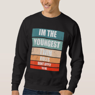 Jag är den yngsta tvillingan Regler gäller inte fö Lång Ärmad Tröja