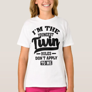 Jag är den yngsta tvillingan Regler gäller inte mi T Shirt