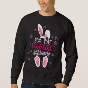 Jag är Dentist Bunny Cute Blommigt Leopard Play De Lång Ärmad Tröja