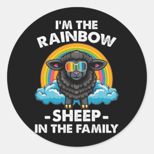 Jag är det regnbågsfåret i familjen Pride Month Runt Klistermärke