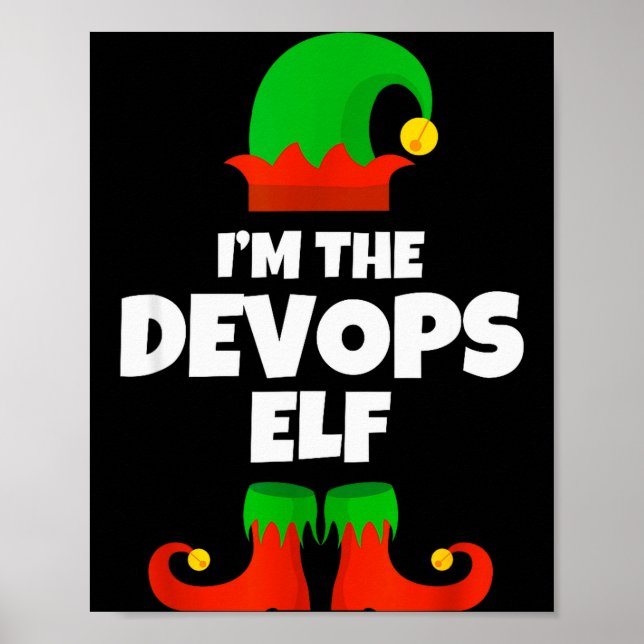 Jag är Devops Tomte Familj Pyjamas Jul Ingenjör Poster (Framsidan)