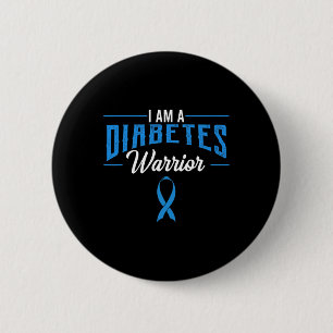 Jag är Diabetes Warrior Awareness Ribbon Diabetic Knapp