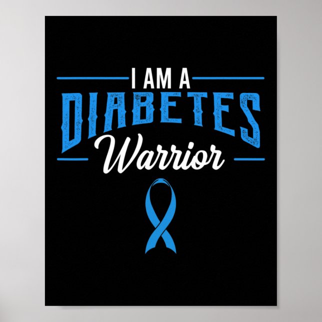 Jag är Diabetes Warrior Awareness Ribbon Diabetic Poster (Framsidan)