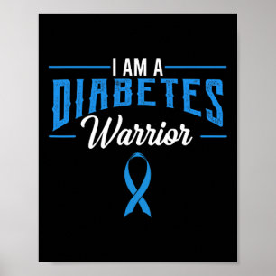 Jag är Diabetes Warrior Awareness Ribbon Diabetic Poster
