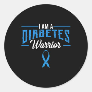 Jag är Diabetes Warrior Awareness Ribbon Diabetic Runt Klistermärke