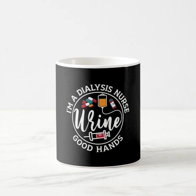 Jag är Dialys Nurse Bra Händer Tech Nephrology Kaffemugg (Center)