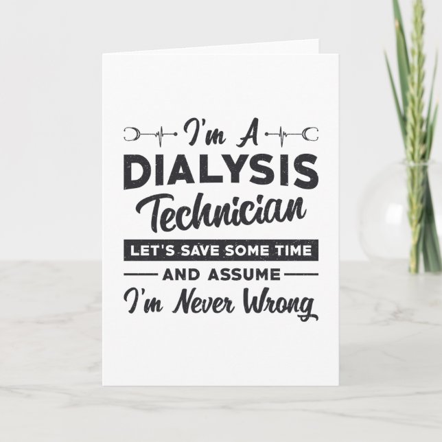 Jag är Dialystekniker Nephrology Gift. Kort (Framsida)
